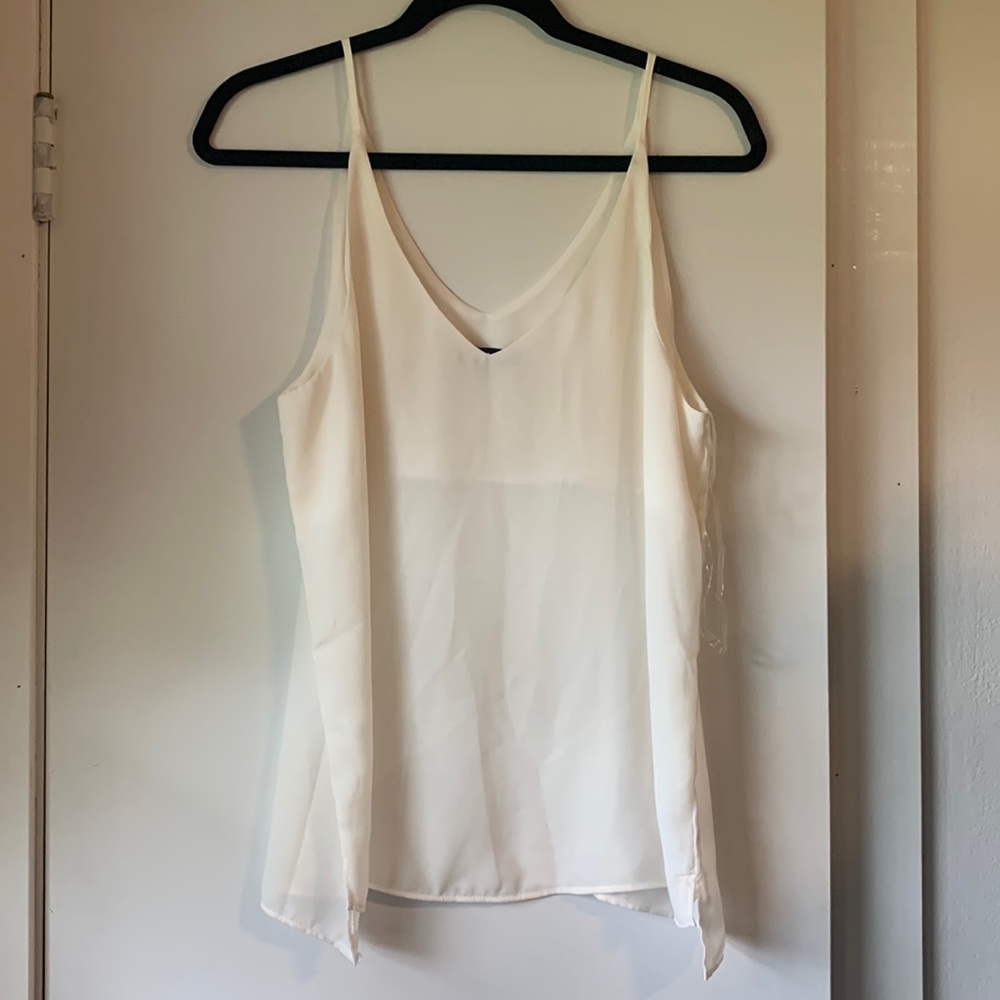 White Stella Luce chiffon tank top